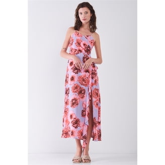 Tie Dye Ribbed Brush Sleeveless Flowy Asymmetrical Hem Midi Dress - M -  Walmart.com