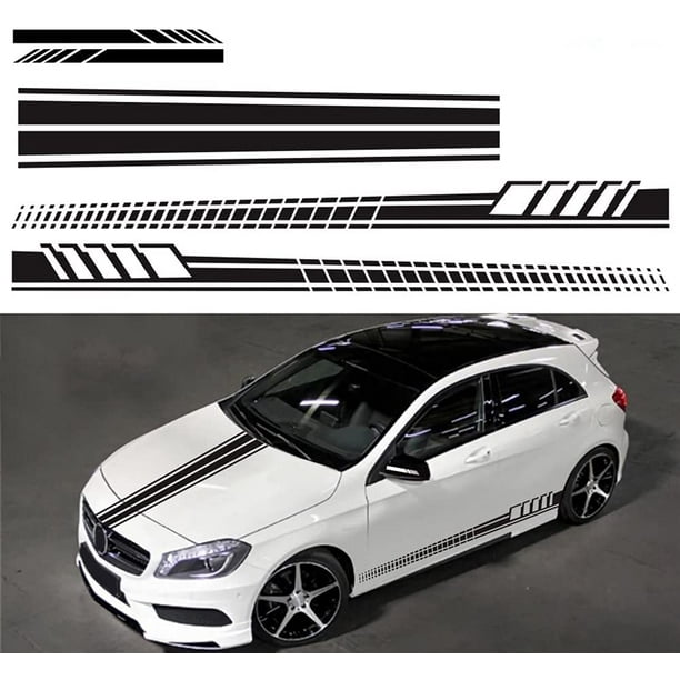 5pcs/set Striped Vinyl Car Side Stickers Auto Body Racing Sports