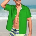 thumbnail image 5 of Lsque Green pattern Hawaiian Shirt for Men, Unisex Summer Beach Casual Short Sleeve Button Down Shirts-Medium, 5 of 9