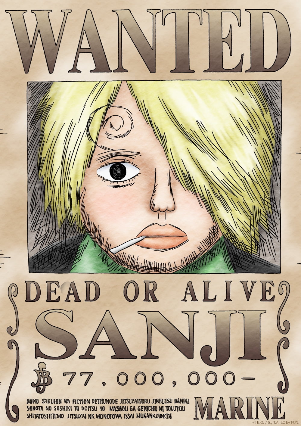 One Piece - poster Wanted Sanji (52 x 38 cm) - Imagin'ères