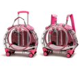 thumbnail image 3 of Clear Pet Carrier Trolley Case with Ventilation, Portable Cat & Dog Travel Backpack with Silent Wheels, Retractable Handle & Shoulder Strap, 3 of 6
