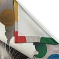 thumbnail image 2 of Ambesonne Cat Kitchen Curtains, Mischief Kitty Peaking Dots, 55"x24", Multicolor, 2 of 3
