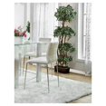 thumbnail image 4 of White Color Leatherette 2pcs Counter Height Dining Chairs Metal Legs Dining Room Counter Height Chairs White + Dining Room + Contemporary,Modern + Solid Back + Chrome, 4 of 6