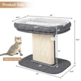 thumbnail image 4 of Pefilos 23" Cat Tree Tower with Cat Scratching Post, Large Plush Perch, Cat Shelter Scratcher Apartment for Kittens, Gray, 4 of 9