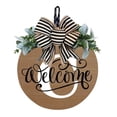 thumbnail image 2 of YAOMOBB Doorplate Wreath All Year Welcome Door Sign Wreath with Optional Letters Weather Resistant for Balcony Decor, 2 of 7