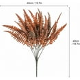thumbnail image 3 of CUKYUK 8 Bundles Artificial Boston Fern Plants Outdoor Bushes Autumn Artificial Shrubs Greenery Plastic Outdoor UV Garden Resistant Plants Ferns, Red Yellow, 3 of 5