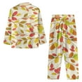 thumbnail image 4 of Kuiaobaty Fall Leaf Print Button up Pajamas for Women, Long Sleeve Sleepwear Soft Loungewear Ladies Pjs Set, 2XL, 4 of 7