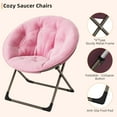 thumbnail image 6 of Garvee Comfy Oversized Saucer Chair – Soft Plush Fabric Reading Lounger for Adults, Stable X-Large Metal Frame Foldable Accent Lazy Chair for Bedroom, Living Room, Dorm, Office,Pink, 6 of 8