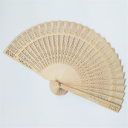 

Sandalwood Fan Openwork Carved Wooden Fan Wedding Fan 20cm