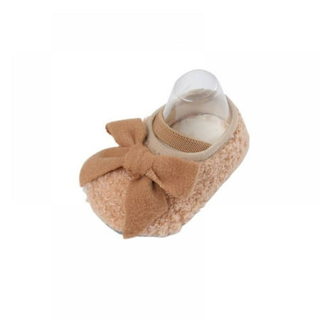 

Baby Toddler Shoes Girl Baby Plush Bow Single Shoes + Hairband Two-piece Set