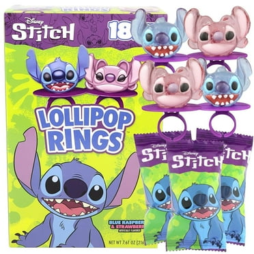 Lilo and Stitch Candy Lollipop Rings, Birthday Party Candy, 18 Count, 7.61 Ounce Box