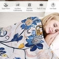 thumbnail image 3 of Fenyluxe Floral Pattern Print Throw Blanket Flannel Hand/Machine Wash All Seasons Blanket 60x80in, 3 of 6