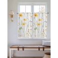 thumbnail image 6 of Tier Curtains 45 Inches Long, Yellow Daisy Floral Window Treatment Curtain Drapes, Spring Rustic Botanical Flowers Window Half Privacy Curtains for Bedroom Bathroom, 42"x45", 2 Panels, 6 of 7