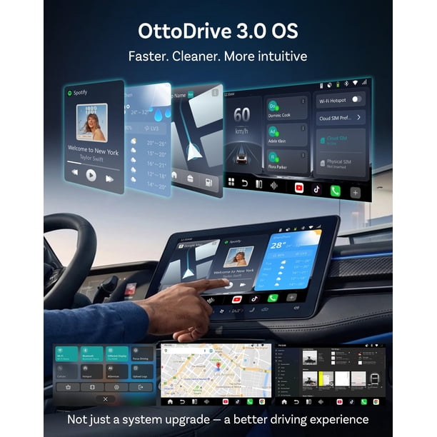 Ottocast P3 Pro AI Box with Bluetooth Remote, CarPlay TV Box for