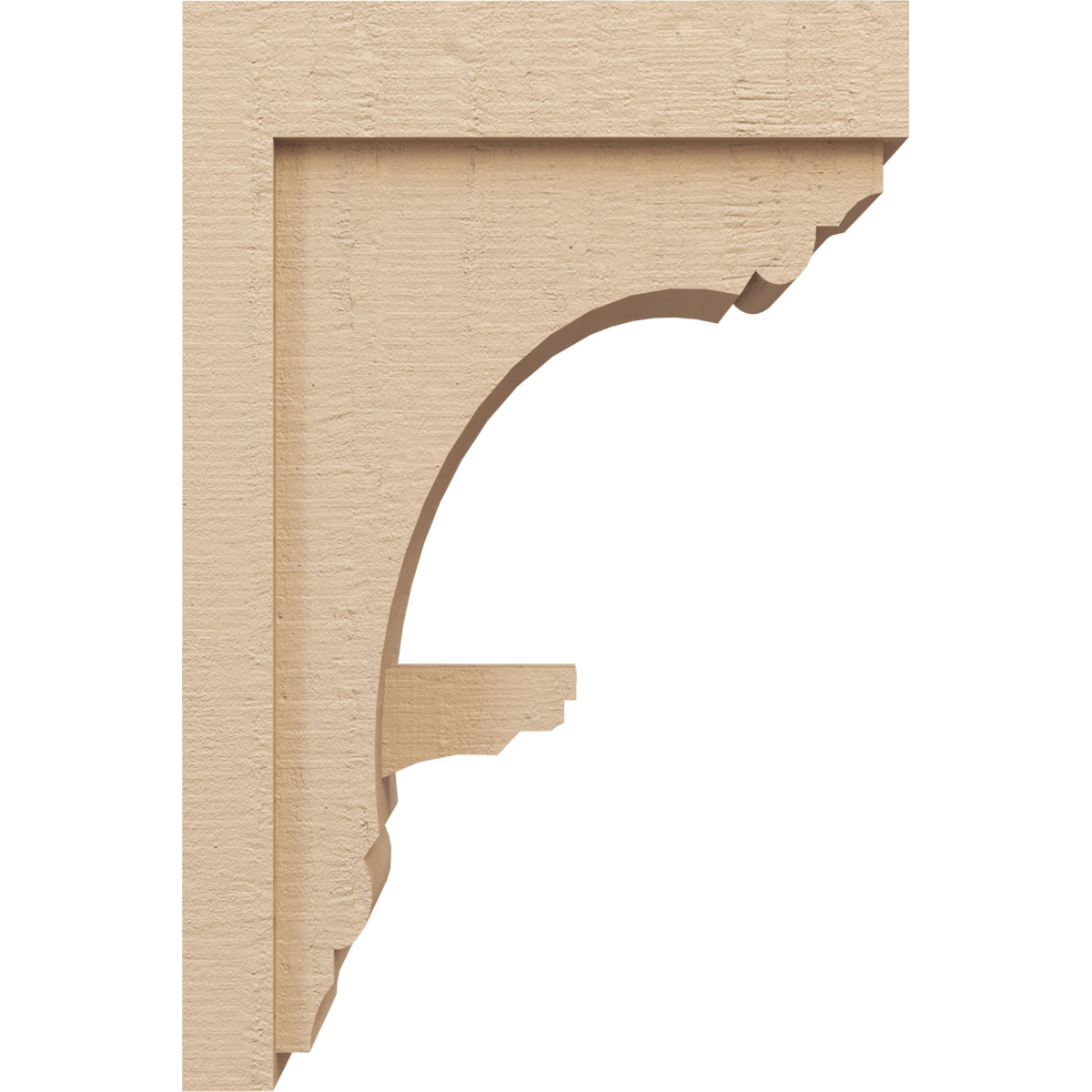 7"W x 14"D x 21"H Classic Warren Rough Cedar Woodgrain TimberThane Corbel, Primed Tan