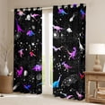 thumbnail image 2 of Homewish 2-Pack Cute Animal Dino Starry Sky Gradient Galaxy Blackout Curtains (42x63 Each) for Kids Teens, Luxury Bedroom Curtains, 2 of 6