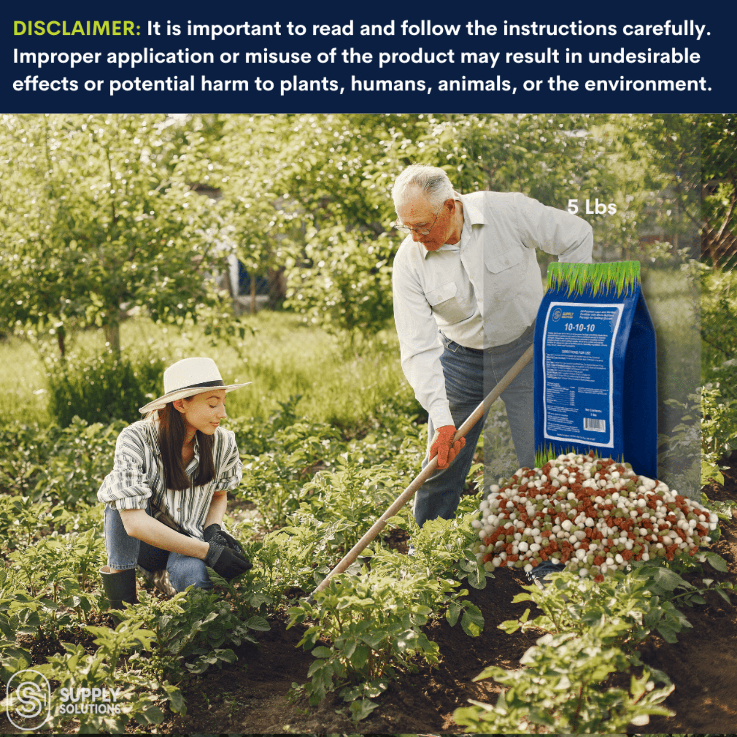 Supply Solutions 10-10-10 Complete Lawn & Garden Granular Fertilizer with Micronutrients – Balanced NPK Plant Food for Soil Health, Blooms & Roots – Safe for Vegetables, Fruits, Lawns (5lbs)