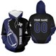 thumbnail image 3 of Sudadera con capucha de fútbol americano personalizada con nombre y número para hombre, jersey con estampado 3D, novedad en sudaderas con capucha para mujer, sudadera de moda Harajuku y2k, 3 of 5