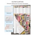 thumbnail image 4 of No Hook Shower Curtain with Snap-in Liner, Abstract Art Waterproof Fabric Bathroom Curtains, Pink Yellow Collage Art Torn Paper Pieces Bath Curtains & Mesh Top Window Stall 48"x72", 4 of 9