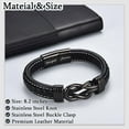 thumbnail image 4 of Love You Forever Leather Bracelet Gifts for Men Him Teen Boys, To My Brother Son Grandson Nephew Friend Dad Husband Christmas Birthday Valentines Fathers Day Graduation Back to School Gifts, 4 of 6
