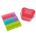 thumbnail image 1 of Cheers 30Pcs Clothespins + Plastic Basket Drying Clothes Clips Socks Pants Shirt Pegs, 1 of 7