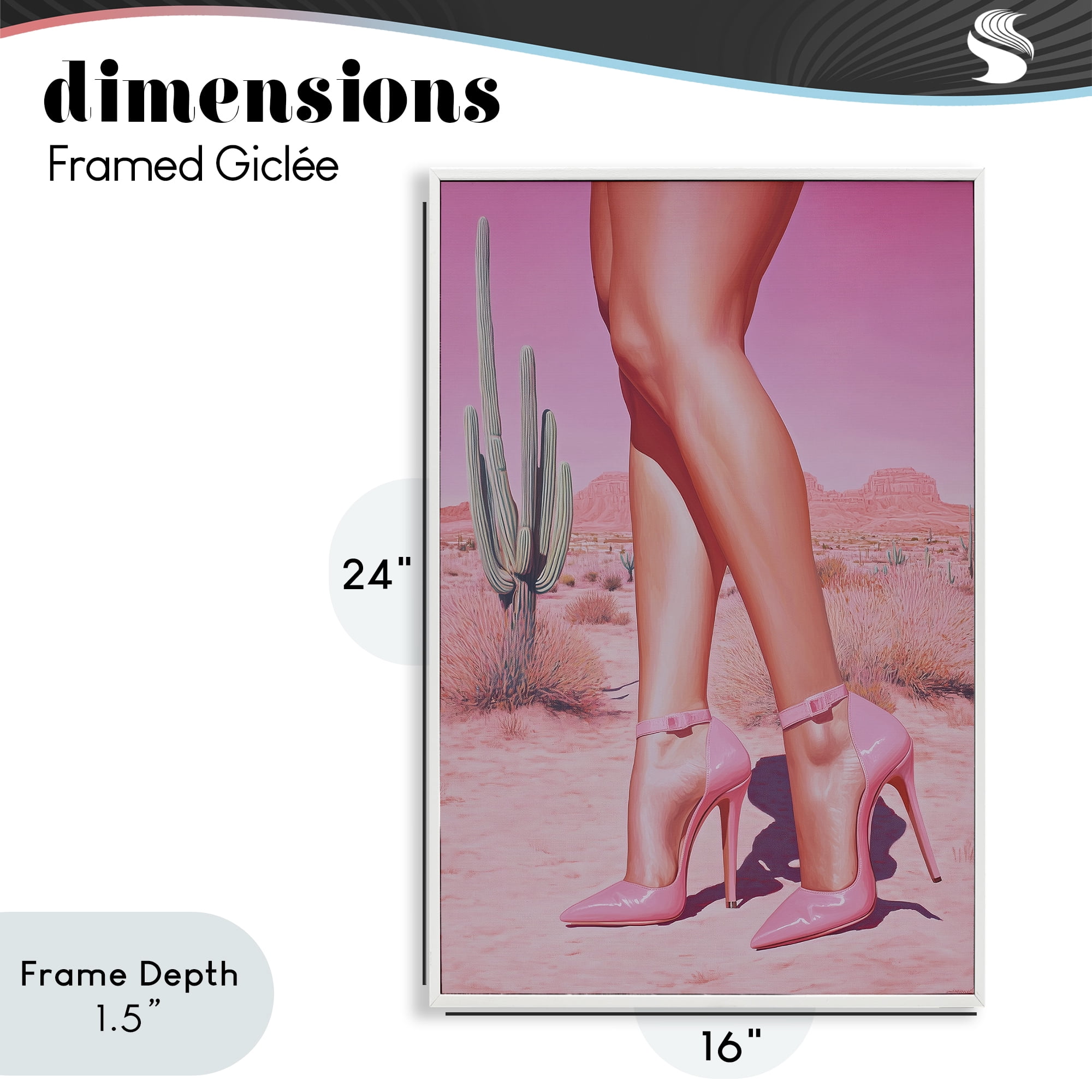 Stupell Industries Desert Heels Cowgirl White Framed Giclee Art, design by Heidi Kuntz