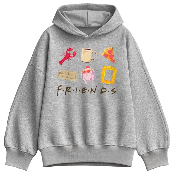Friends - Icon Grid Women's Oversized Fleece Hoodie Sweatshirt
