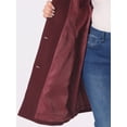 thumbnail image 6 of Agnes Orinda Women's Plus Size Coats Single Breasted Trench Jacket Winter Long Peacoats 1X Burgundy, 6 of 7