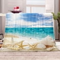 thumbnail image 3 of Ocean Beach Blanket Starfish Shell Throw Tropical Summer Blue Sky Decor Gifts for Mom Women Kids Girls Boys Men Birthday Mother''s Father''s Day Present Soft Plush Throw 50"x60", 3 of 6