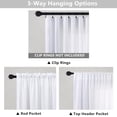thumbnail image 3 of Mrs.Naturall Solid White Curtains 54 Inch Length for Bedroom Rod Pocket Set of 2 Panels Flax Linen Textured Organic Look Light Diffusing Airy Bright Kitchen Closet Doors Bathroom Exercise Room Studio, 3 of 8
