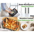 thumbnail image 3 of 8-Piece Nonstick Kitchen Oven Baking Pans - Premium & Stylish Non-Stick Steel, Commercial Grade Restaurant Quality Metal Bakeware with Orange Silicone Handles - Easy to Clean, 3 of 5