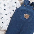 thumbnail image 4 of CAUYDY Newborn Infant Baby Boy Clothes Long Sleeve Romper Pants Fall Winter Outfits Set 3 6 9 12 18 24 Months Sizes 6-9 Months,Blue, 4 of 5