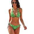 thumbnail image 1 of HPINK-T Bikini à Lacets pour Femmes Ensemble de Maillot de Bain Deux Pièces Formes de Cœur Graphique, 1 of 12