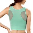 thumbnail image 2 of Zhongxinda Women Breathable Mesh Sexy Bra Shockproof Padded Bras Solid Seamless Fitness Bralette Tops Vest, 2 of 5