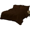 thumbnail image 5 of DNG Creations 1 Piece Ruffle Diamond Comforter All Season 550 GSM California King Size - 800 Threads Count, 100% Egyptian Cotton Solid Chocolate Colour, 5 of 7