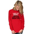 thumbnail image 3 of Always Give 100 Unless Donating Blood Plus Size Long Sleeve Graphic Tee Shirt Brisco Brands 3X, 3 of 5