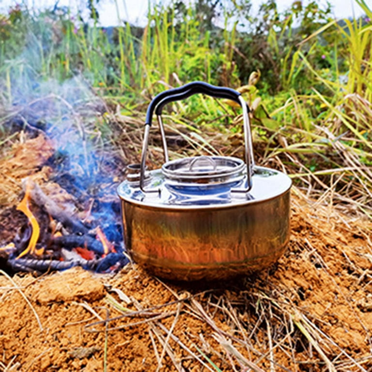 Portable Camping Kettle Tea Pot Water Kettle Coffee Pot Cookware Campfire  Kettle