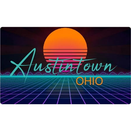 

Austintown Ohio 4 X 2.25-Inch Fridge Magnet Retro Neon Design