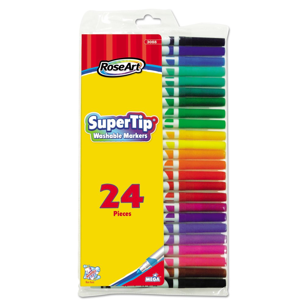 Roseart Supertip Washable Markers, 24/se