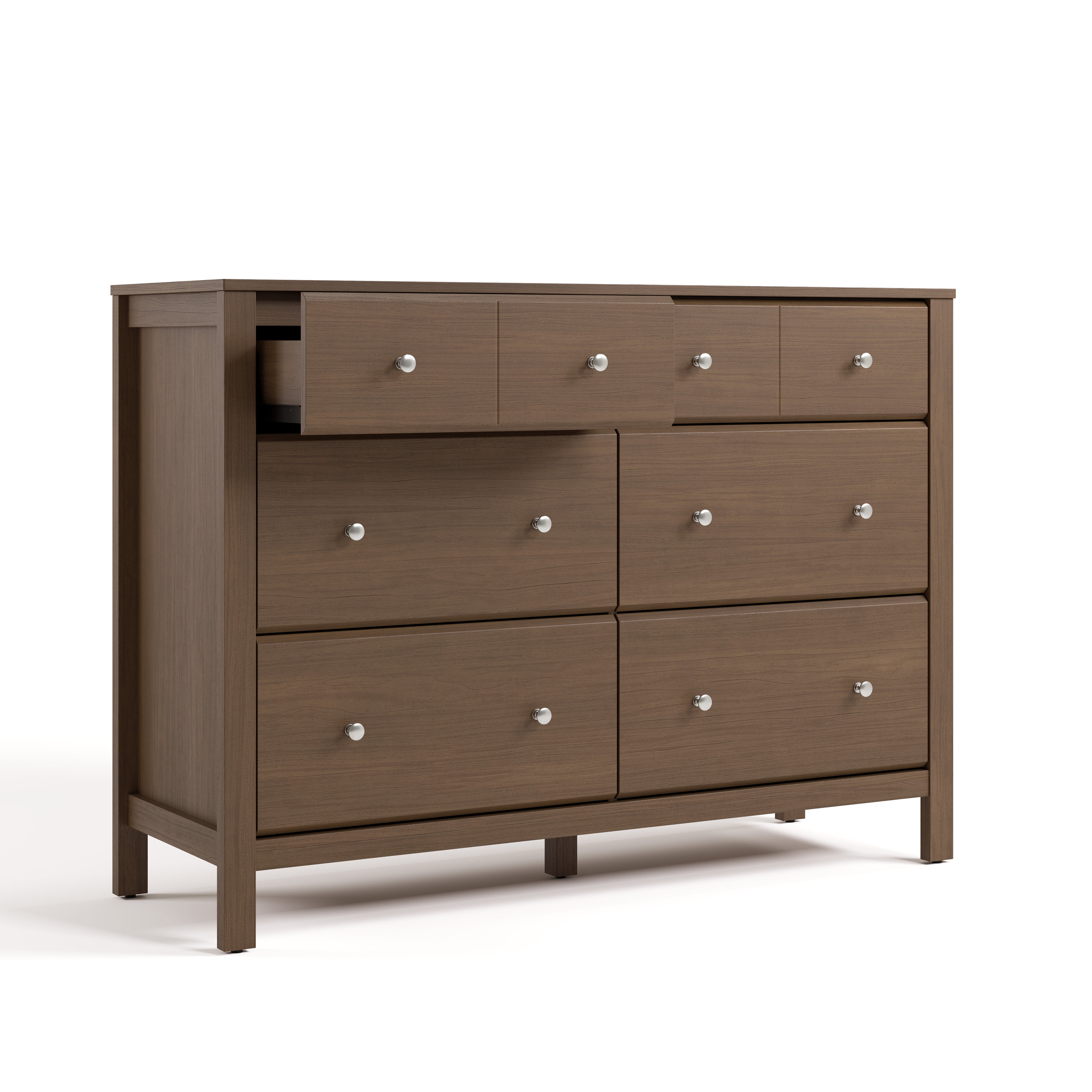 Storkcraft Horizon 6 Drawer Nursery Double Dresser, Hazelnut