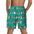 thumbnail image 4 of Goofa Cartoon Dogs Printed Men's Swim Trunks Board Shorts Quick Dry Mens Swimming Trunks with Compression Liner,Breathable Fit Hawaii Beach Shorts-3X-Large, 4 of 9