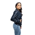 thumbnail image 4 of First Manufacturing WBL1384-XL-NBLUE Chloe Women Fashion Lambskin Leather Jacket for Women, Navy Blue - Extra Large, 4 of 10