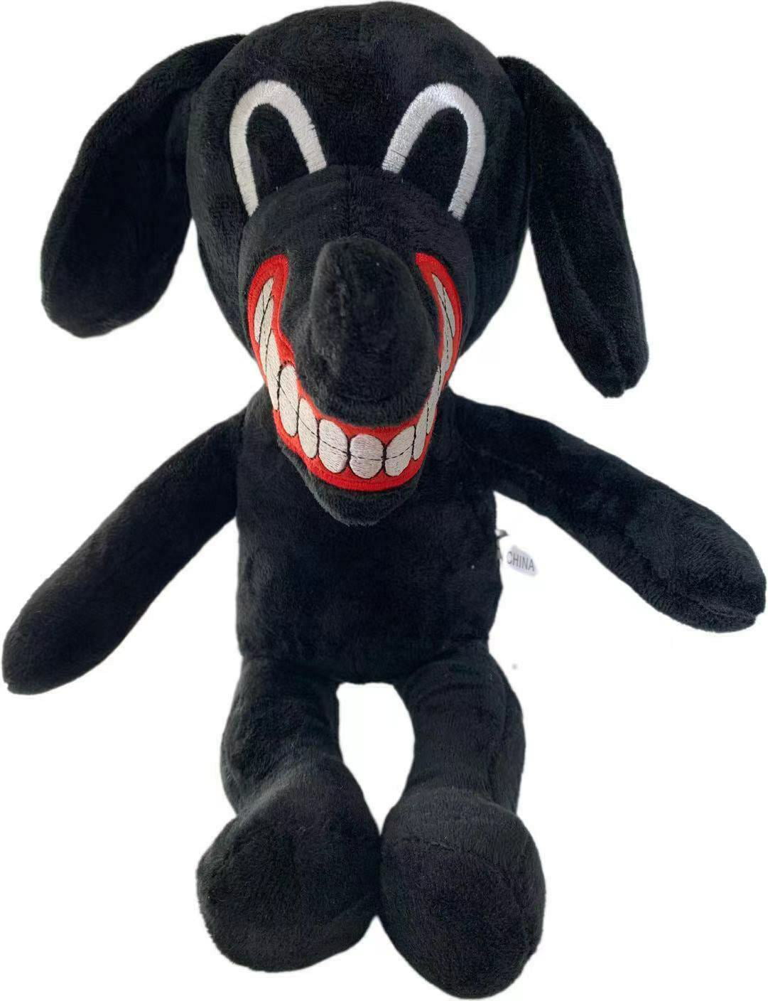 Black Cartoon Dog Plush Toy Stuffed Doll Toy 38cm/15in Horror Christmas Gift UK 