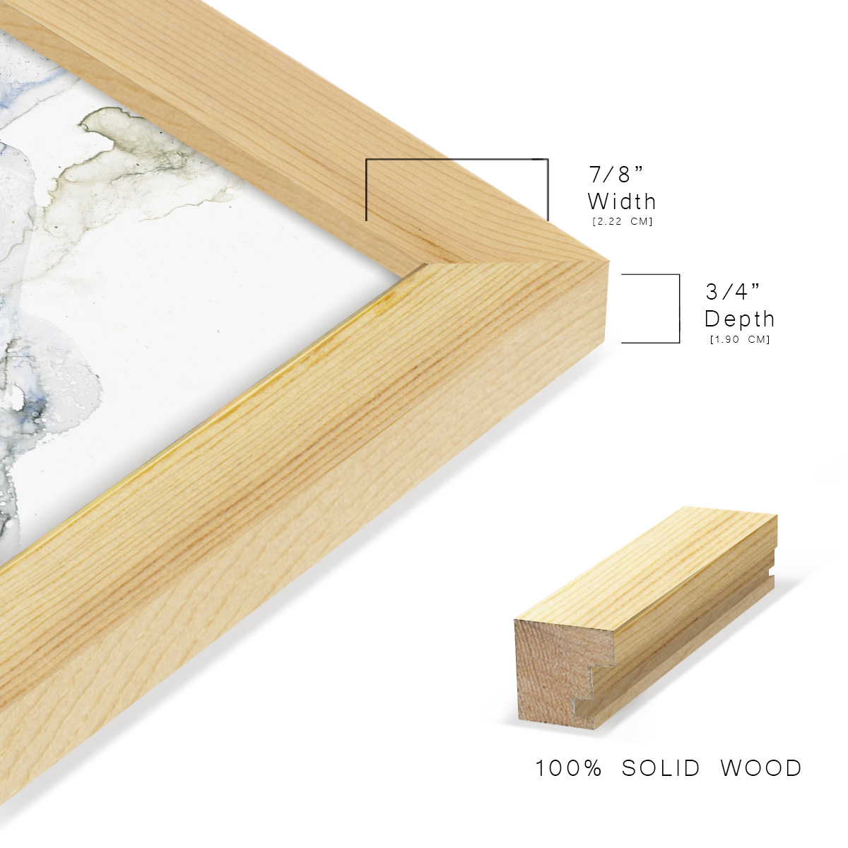 Organic Interlace I -Framed Print w/glass-Natural Wood