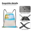 thumbnail image 5 of Drawstring Backpack - Coconut Palm Tree on Beach Splash Proof Small Drawstring Gym Bag for Women Men, Cinch Sports String Bag Backpack for Travel Swimming Beach, 5 of 8