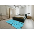 thumbnail image 4 of Ahgly Company Indoor Square Patterned Dark Turquoise Green Area Rugs, 6' Square, 4 of 6