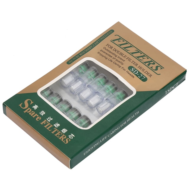 Boquilla con filtro de cigarrillo de doble filtración de 18 piezas para accesorios de soporte para fumar