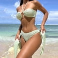 thumbnail image 4 of Traje baño bandeau para mujer con correa ajustable para hombro, traje baño piezas, traje baño con decoración, 4 of 5