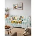 thumbnail image 6 of Yellow Sunflower Couch Cover for 2 Cushion Sofa, Gnomes Teal Checkered Farmhouse Art Washable Loveseat Sofa Covers Slipcover for Sectional Sofas L-Shaped, Couch Throw Cover 71"x118", 6 of 9