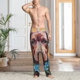 thumbnail image 6 of Lsque Painted Flower Puppy Print Men's Pajama Pants, Lounge Pant - Comfortable Home Wear,Elastic Waistband, Stylish Design-XX-Large, 6 of 9